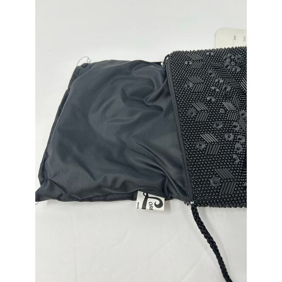 NEW Loredana Evening Bag Cross Body Black Beaded Prom Event Cocktail Party Glam - Picture 9 of 9